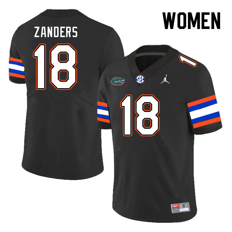 Women #18 Dante Zanders Florida Gators College Football Jerseys Stitched-Black